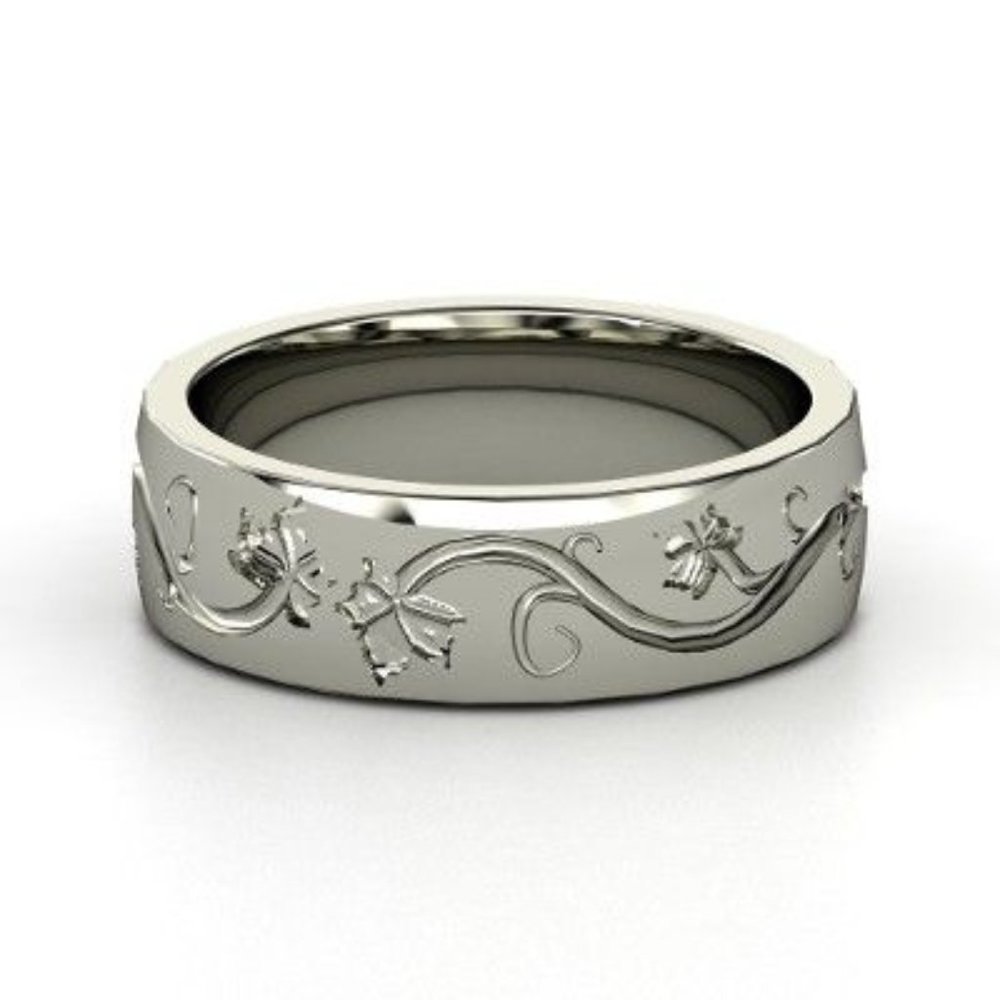 Gemvara Carved Vine Men's Wedding Band